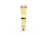 Yellow gold Fancy Pink Asscher Cut Diamond Channel Set Solitaire Ring with Four-Prong Setting_14