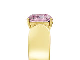 Yellow gold Fancy Pink Asscher Cut Diamond Channel Set Solitaire Ring with Four-Prong Setting_17
