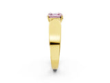 Yellow gold Fancy Pink Asscher Cut Diamond Channel Set Solitaire Ring with Four-Prong Setting_26