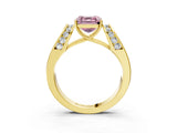 Yellow gold Fancy Pink Asscher Cut Diamond Channel Set Solitaire Ring with Four-Prong Setting_27