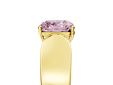 Yellow gold Fancy Pink Asscher Cut Diamond Channel Set Solitaire Ring with Four-Prong Setting_29
