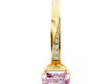 Yellow gold Fancy Pink Asscher Cut Diamond Engagement Ring with Side Stone Accents and Four-Prong Setting_18