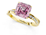 Yellow gold Fancy Pink Asscher Cut Diamond Engagement Ring with Side Stone Accents and Four-Prong Setting_19