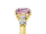Yellow gold Fancy Pink Asscher  Cut Diamond Five-Stone Prong Set White Gold Ring_34