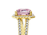 Yellow gold Fancy Pink Asscher Cut Diamond Halo Split Shank Engagement Ring_44