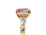Yellow gold Fancy Pink Asscher  Cut Diamond Ring with Baguette Side Stones, Channel Set Band, and Four-Prong Setting_17