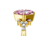 Yellow gold Fancy Pink Asscher Cut Diamond Ring with Side Stones and Four-Prong Setting_63