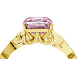 Yellow gold Fancy Pink Asscher Cut Diamond Solitaire Celtic Knot Ring with Four-Prong Setting_37