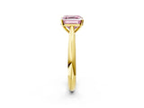 Yellow gold Fancy Pink Asscher Cut Diamond Solitaire Engagement Ring with Cathedral Setting and Four-Prong Mount_26