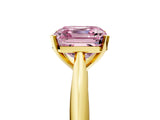 Yellow gold Fancy Pink Asscher Cut Diamond Solitaire Engagement Ring with Cathedral Setting and Four-Prong Mount_29