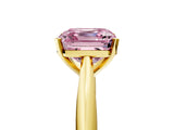 Yellow gold Fancy Pink Asscher Cut Diamond Solitaire Engagement Ring with Cathedral Setting and Four-Prong Mount_40