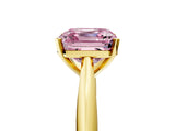 Yellow gold Fancy Pink Asscher Cut Diamond Solitaire Engagement Ring with Cathedral Setting and Four-Prong Mount_77