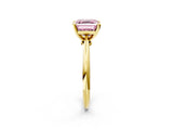 Yellow gold Fancy Pink Asscher Cut Diamond Solitaire Engagement Ring with Classic Band and Four-Prong Setting_26