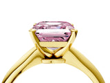 Yellow gold Fancy Pink Asscher Cut Diamond Solitaire Engagement Ring with Classic Band and Four-Prong Setting_28