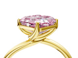 Yellow gold Fancy Pink Asscher Cut Diamond Solitaire Engagement Ring with Four-Prong Setting and Classic Band_59