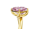 Yellow gold Fancy Pink Asscher Cut Diamond Solitaire Engagement Ring with Four-Prong Setting and Classic Band_60