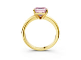 Yellow gold Fancy Pink Asscher Cut Diamond Solitaire Engagement Ring with Round Band and Four-Prong Setting_91