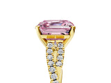 Yellow gold Fancy Pink Asscher Cut Diamond Solitaire Engagement Ring with Twisted Pavé Band and Four-Prong Setting_54