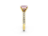 Yellow gold Fancy Pink Asscher Cut Diamond Solitaire Pavé Engagement Ring with Round Band and Prong Setting_50