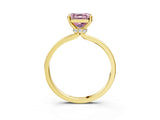 Yellow gold Fancy Pink Asscher Cut Diamond Solitaire Ring with Classic Band and Four-Prong Setting_3