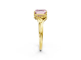 Yellow gold Fancy Pink Asscher Cut Diamond Solitaire Ring with Twist Band and Four-Prong Setting_48
