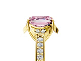 Yellow gold Fancy Pink Asscher  Cut Halo Diamond Ring with Channel Set Band and Four-Prong Setting_54