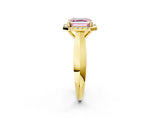 Yellow gold Fancy Pink Asscher  Cut Halo Solitaire Engagement Ring with Square Band and Four-Prong Setting_68