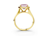 Yellow gold Fancy Pink Asscher  Cut Halo Solitaire Engagement Ring with Square Band and Four-Prong Setting_69
