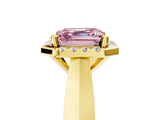 Yellow gold Fancy Pink Asscher  Cut Halo Solitaire Engagement Ring with Square Band and Four-Prong Setting_71