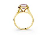 Yellow gold Fancy Pink Asscher  Cut Halo Solitaire Engagement Ring with Square Band and Four-Prong Setting_80