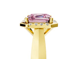 Yellow gold Fancy Pink Asscher  Cut Halo Solitaire Engagement Ring with Square Band and Four-Prong Setting_82