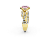 Yellow gold Fancy Pink Asscher  Cut Halo Split Shank Prong Setting Ring_15