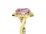 Yellow gold Fancy Pink Asscher Cut Halo Twist Band with Four-Prong Setting_17
