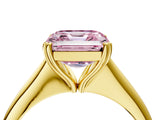 Yellow gold Fancy Pink Asscher Cut Solitaire Diamond Ring with Six-Prong Setting and Classic Band_16