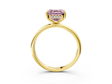 Yellow gold Fancy Pink Asscher  Cut Solitaire Engagement Ring with Four-Prong Setting and Classic Band_25