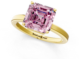 Yellow gold Fancy Pink Asscher  Cut Solitaire Engagement Ring with Four-Prong Setting on a Classic Band_1