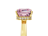 Yellow gold Fancy Pink Asscher  Cut Solitaire Engagement Ring with Four-Prong Setting on a Classic Band_5