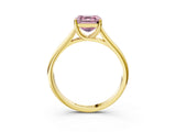 Yellow gold Fancy Pink Asscher Cut Solitaire Engagement Ring with Tapered Band and Four-Prong Setting_6