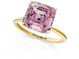 Yellow gold Fancy Pink Asscher  Cut Solitaire Engagement Ring with Thin Band and Four-Prong Setting_22