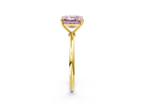 Yellow gold Fancy Pink Asscher  Cut Solitaire Engagement Ring with Thin Band and Four-Prong Setting_23