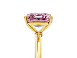 Yellow gold Fancy Pink Asscher  Cut Solitaire Engagement Ring with Thin Band and Four-Prong Setting_26