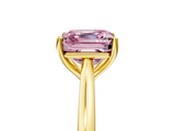 Yellow gold Fancy Pink Asscher  Cut Solitaire Ring with Cathedral Band and Four-Prong Setting_5