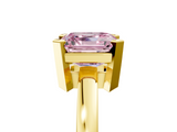 Yellow gold Fancy Pink Asscher  Cut Solitaire Ring with Four-Prong Setting and Classic Band_22