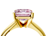 Yellow gold Fancy Pink Asscher  Cut Solitaire Ring with Four-Prong Setting on a Classic Band_4