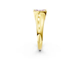 Yellow gold Fancy Pink Asscher Cut Solitaire Tension Set Diamond Ring with Split Shank Band_2