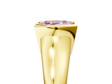 Yellow gold Fancy Pink Asscher Cut Solitaire Tension Set Diamond Ring with Split Shank Band_5