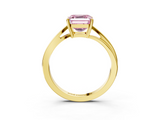 Yellow gold Fancy Pink Asscher  Cut Solitaire Twist Band Ring with Four-Prong Setting_19