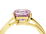 Yellow gold Fancy Pink Asscher  Cut Solitaire Twist Band Ring with Four-Prong Setting_20