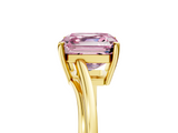 Yellow gold Fancy Pink Asscher  Cut Solitaire Twist Band Ring with Four-Prong Setting_21