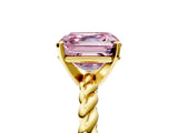 Yellow gold Fancy Pink Asscher  Cut Solitaire Twisted Band with Four-Prong Setting_34